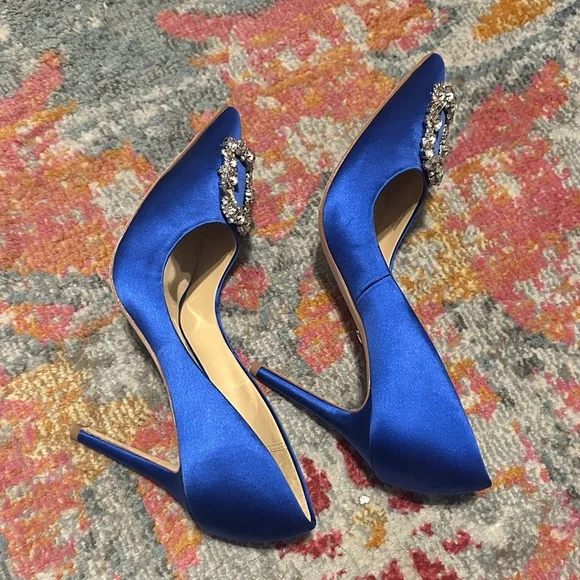 Badgley Mischka Cher Crystal Embellished Pump in Electric Blue - Picture 6 of 7